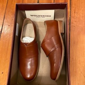 NEW Brown Leather Wolverine loafers - Womens 7.5